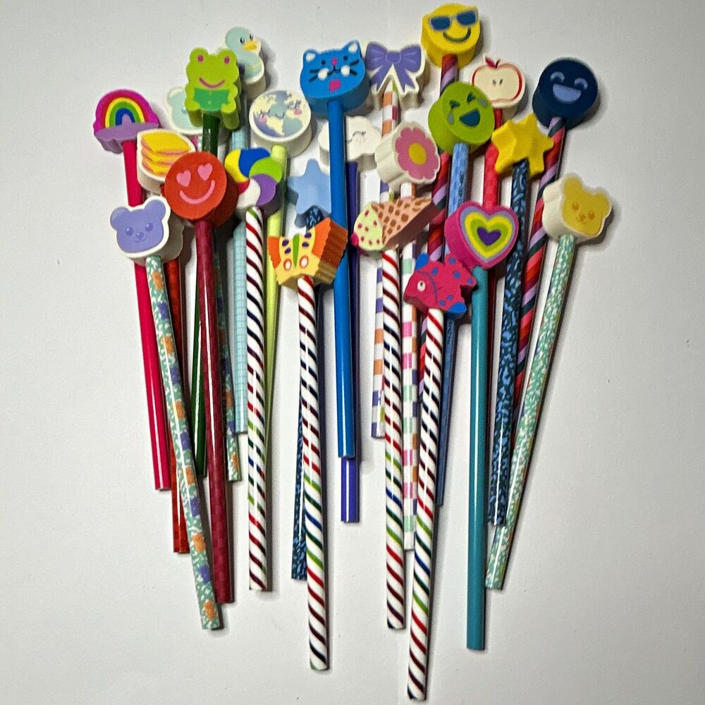 24 pencil w/ eraser toppers. Treasure box, gifts, prizes, birthdays, teachers
